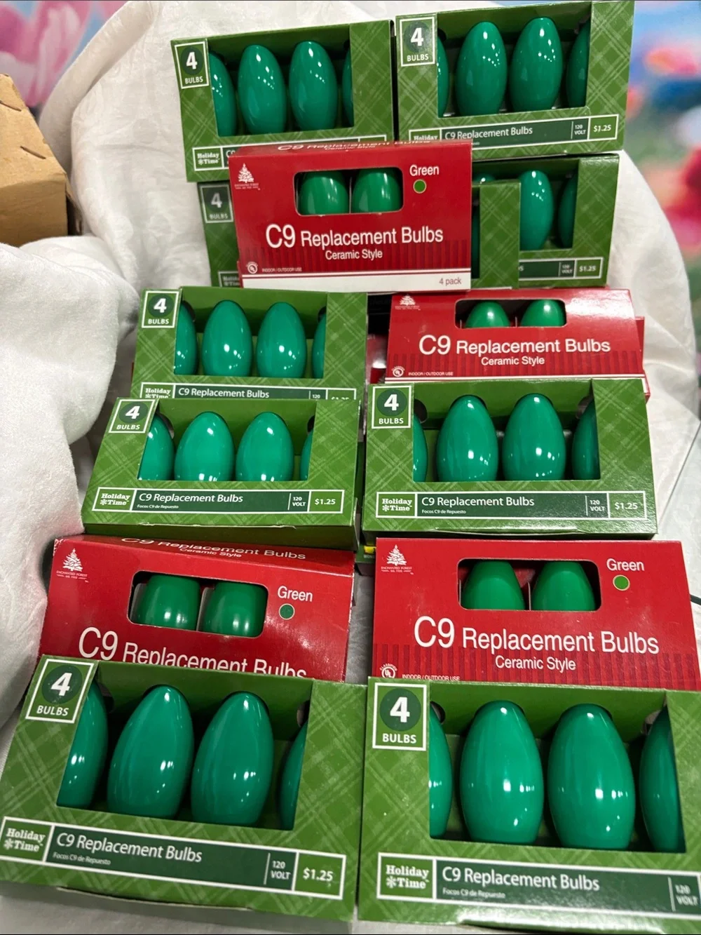 C9 Replacement Bulbs - Green Ceramic Style (Lot of Packs)